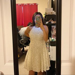 white gold sparkly dress